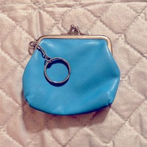 Small blue coin purse